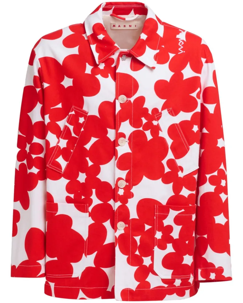 Marni Jacke mit Blumen-Print - Rot Rot