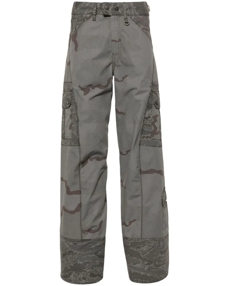 Marine Serre Regenerated Camo Cargohose Grau