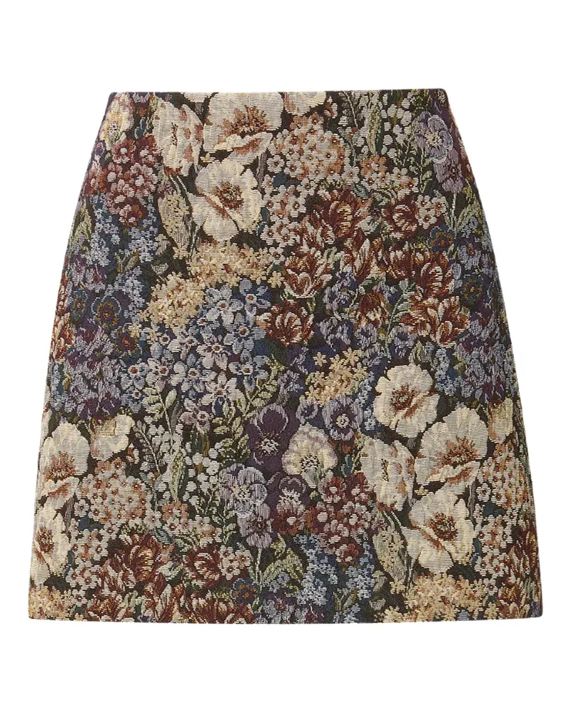 Veronica Beard Ohemia Minirock mit Blumenmuster - Schwarz Schwarz
