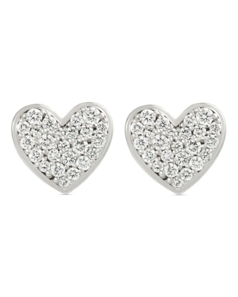 Alinka 18kt Caviar Heart Rotgoldohrringe mit Diamant - Silber Silber
