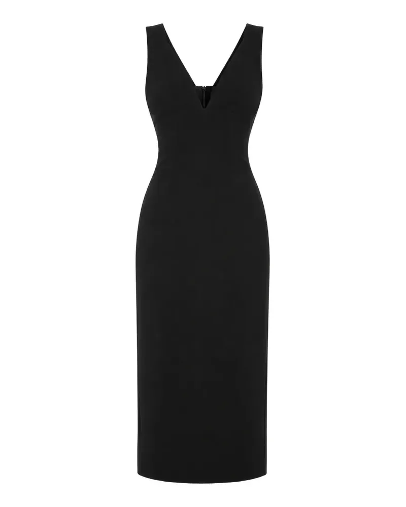 Victoria Beckham Midikleid aus gebondetem Krepp - Schwarz Schwarz
