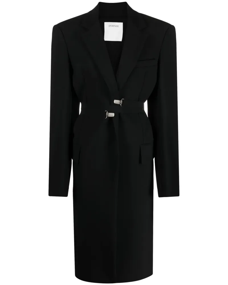 SPORTMAX Tweed-Blazer mit Gürtel - Schwarz Schwarz