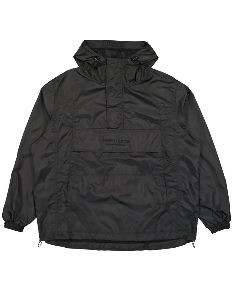 VETEMENTS Gefütterte Jacke mit Logo-Stickerei - Schwarz Schwarz