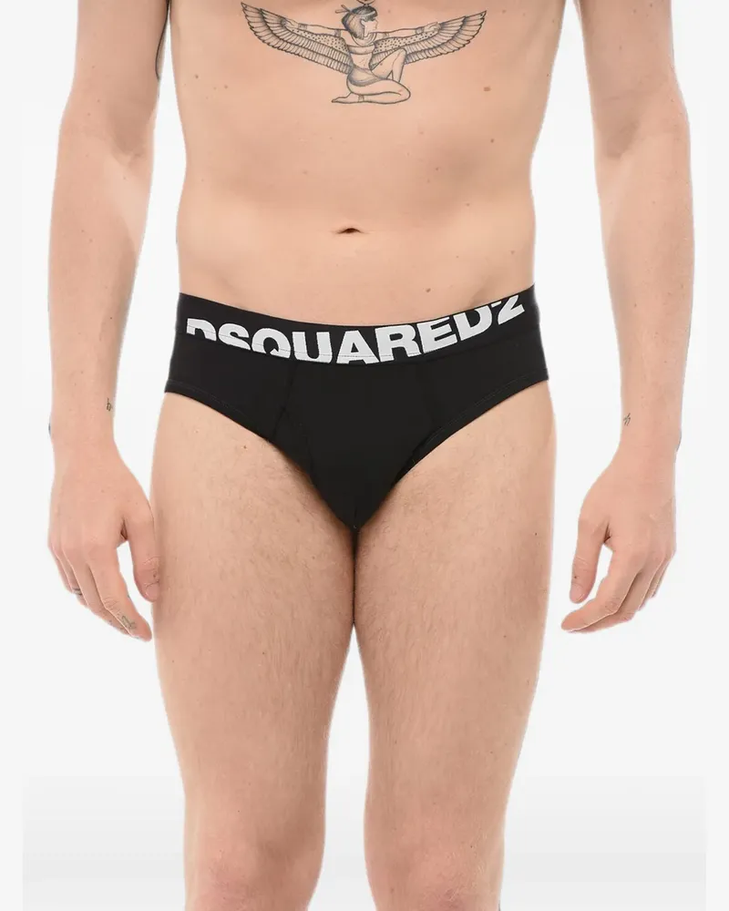 Dsquared2 logo-waistband briefs - Schwarz Schwarz