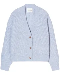 Closed Gerippter Cardigan mit V-Ausschnitt Blau