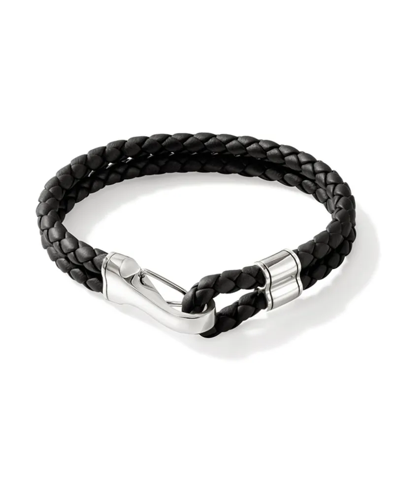 John Hardy Armband aus Sterlingsilber und Leder - Schwarz Schwarz