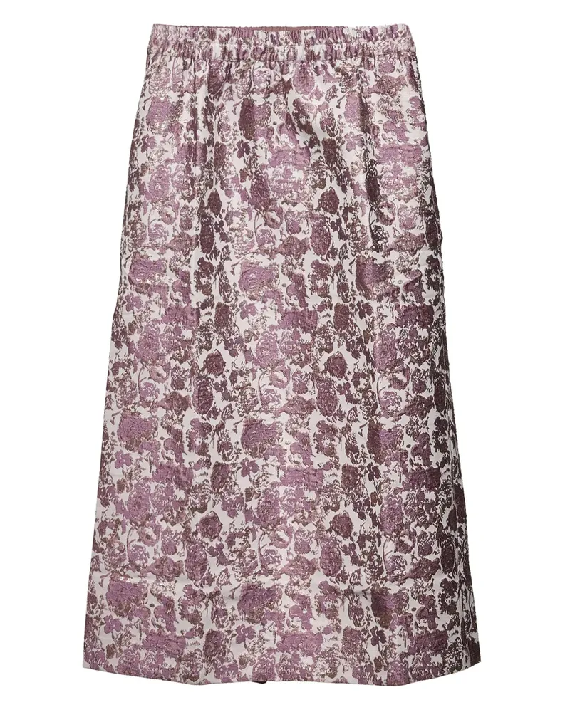 Baum und Pferdgarten Rock mit Blumen-Print - Violett Violett