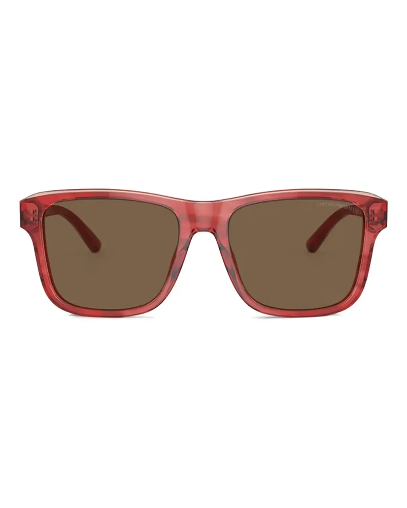 Emporio Armani Sonnenbrille mit eckigem Gestell - Rot Rot