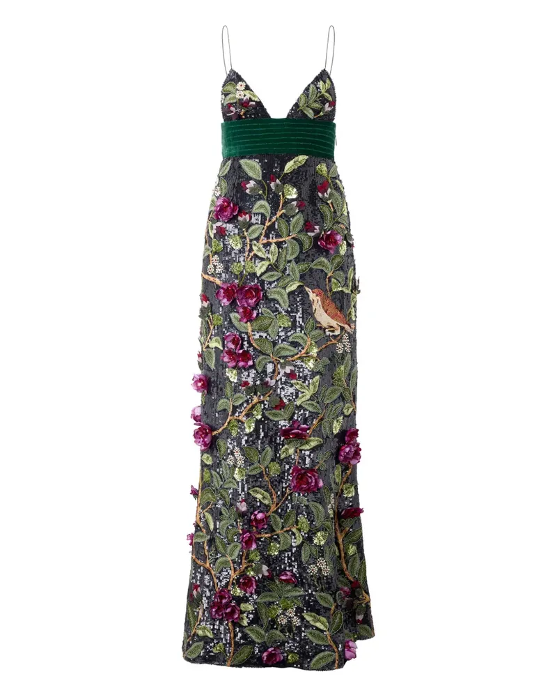 Roberto Cavalli Verziertes Maxikleid - Schwarz Schwarz