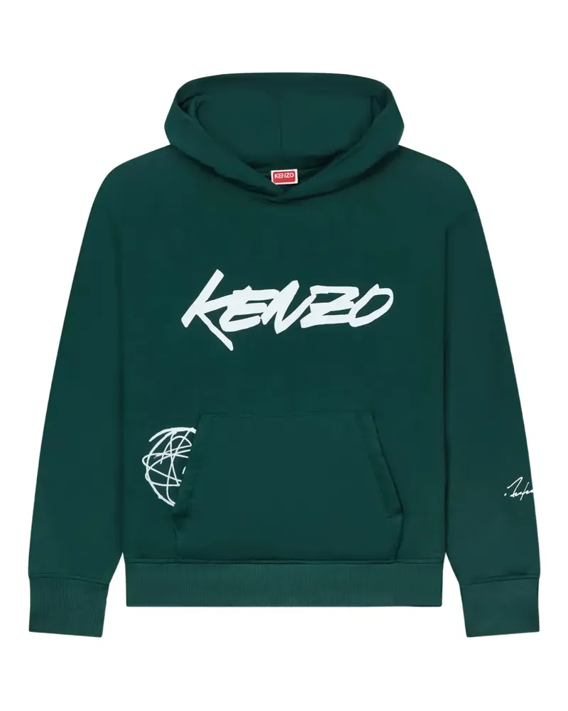 Kenzo x Futura 2000 atom-flower print hoodie - Grün Grün