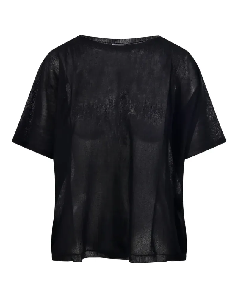 Roberto Collina sheer fine-knit T-shirt - Schwarz Schwarz