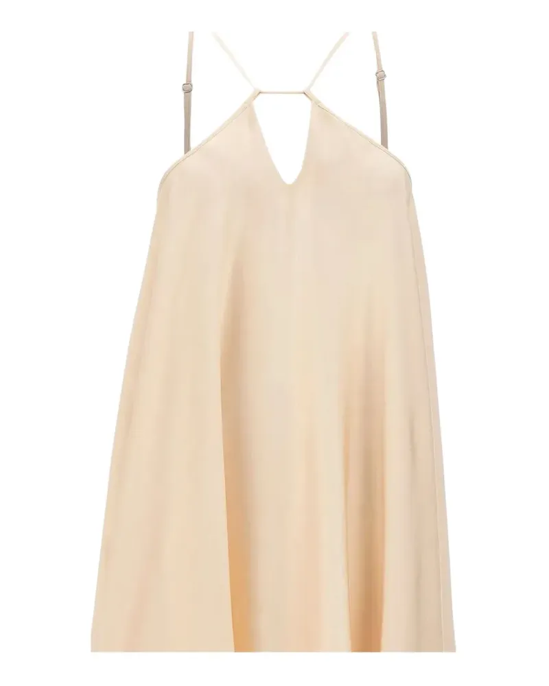 Kaos satin-finish V-neck mini dress - Nude Nude