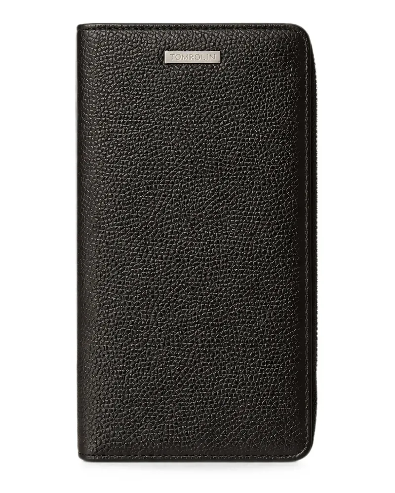 Tombolini grained leather zip-around wallet - Schwarz Schwarz