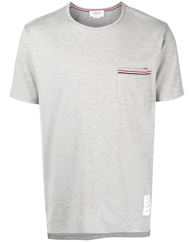 Thom Browne T-Shirt mit Brusttasche - Grau Grau