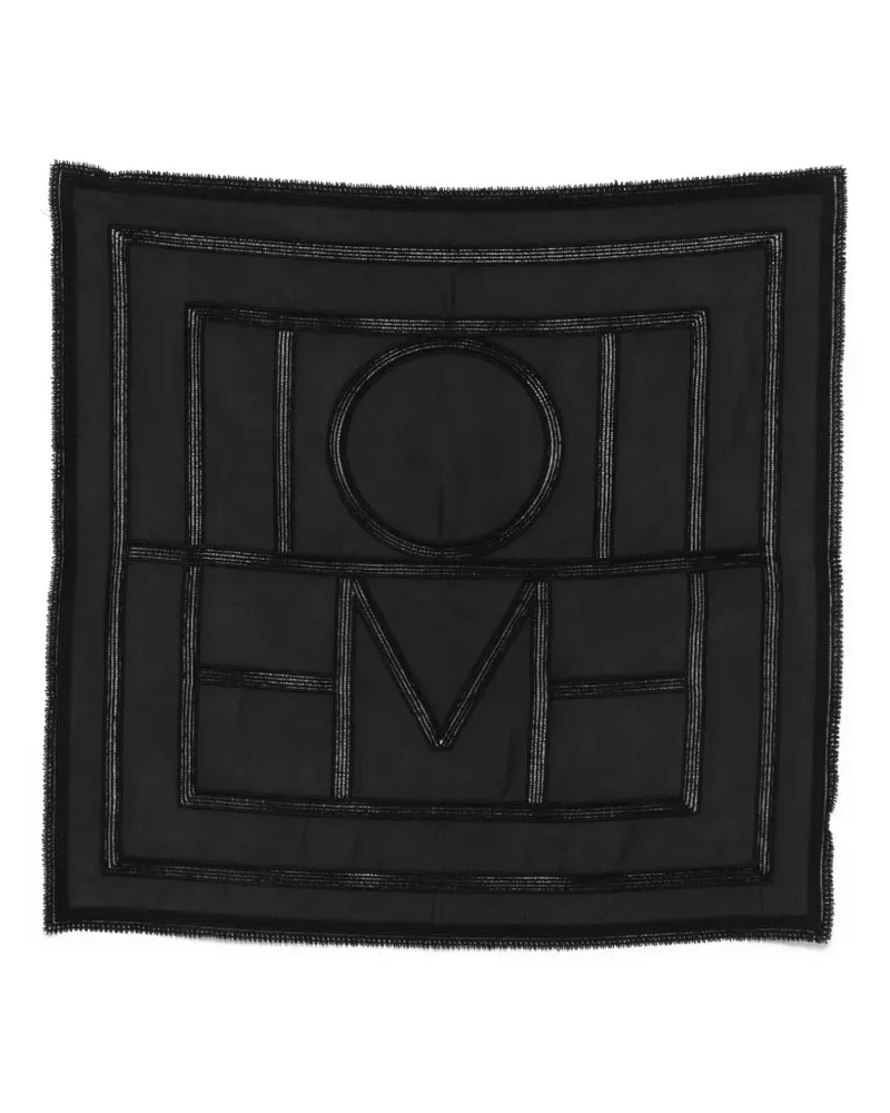 Totême Gehäkelter Seidenschal mit Monogramm - Schwarz Schwarz