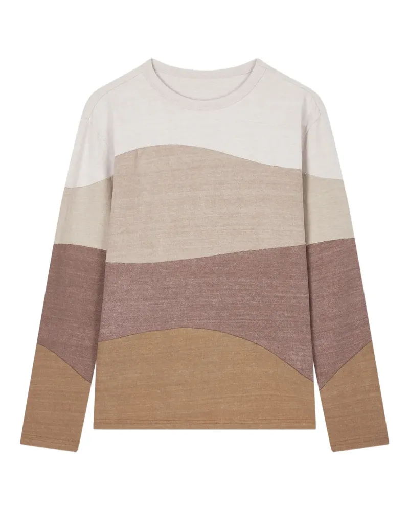 STUDIO TOMBOY Langarmshirt mit Wellenmuster - Nude Nude