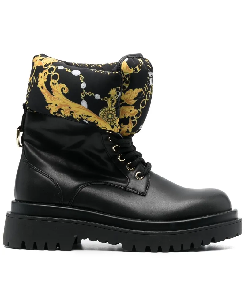 Versace Jeans Stiefel mit Logo-Print - Schwarz Schwarz