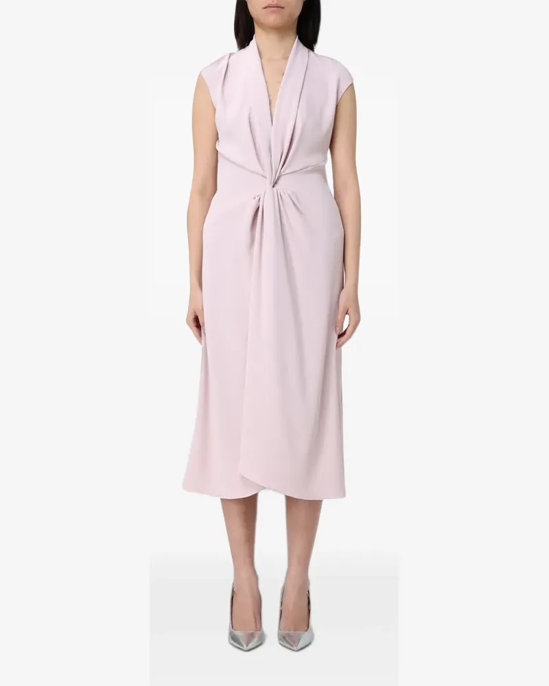 Hanita Midikleid mit verdrehtem Bund - Rosa Rosa