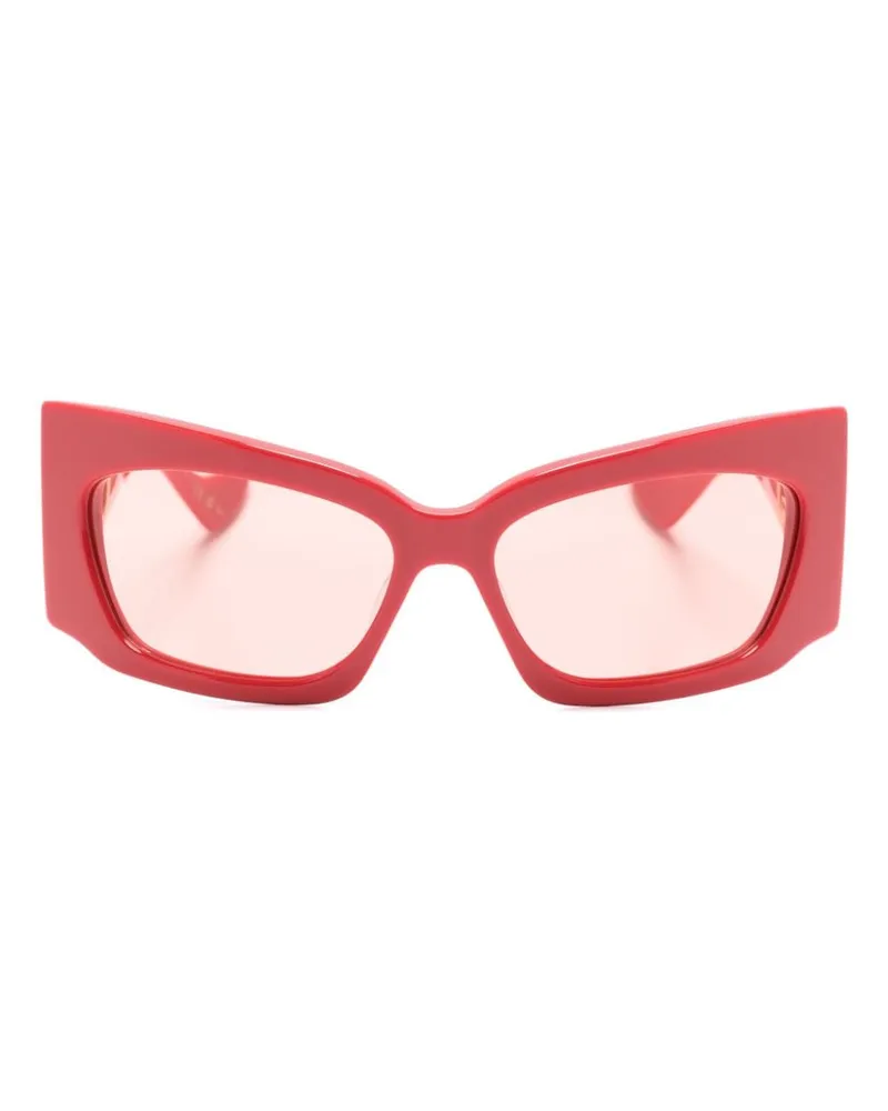 Gucci Eckige Sonnenbrille mit GG - Rot Rot