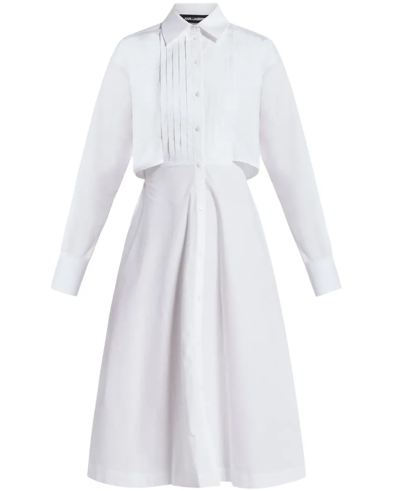 Karl Lagerfeld Hemdkleid mit Latz - Weiß Weiß
