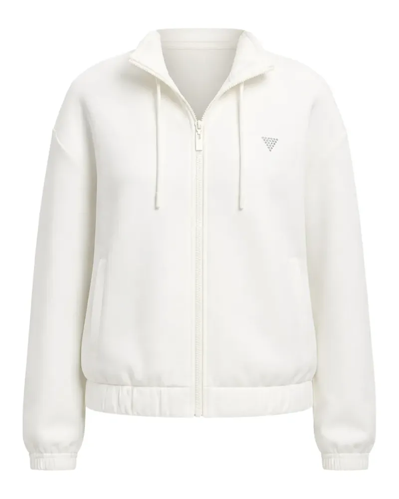 Guess Cecilia Sweatshirt mit Kristall-Logo - Weiß Weiß
