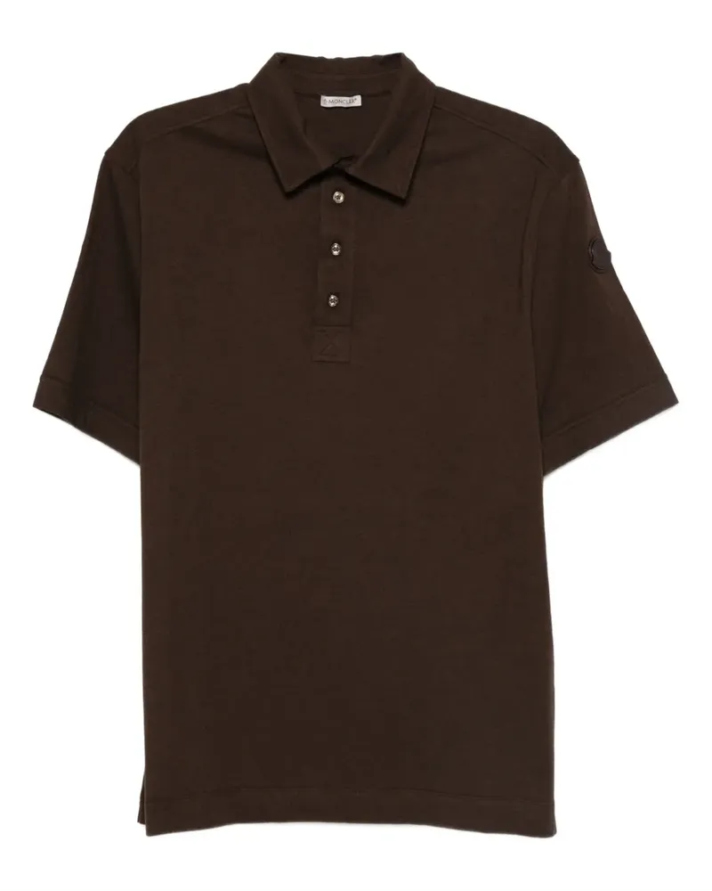 Moncler Poloshirt mit Logo-Patch - Braun Braun