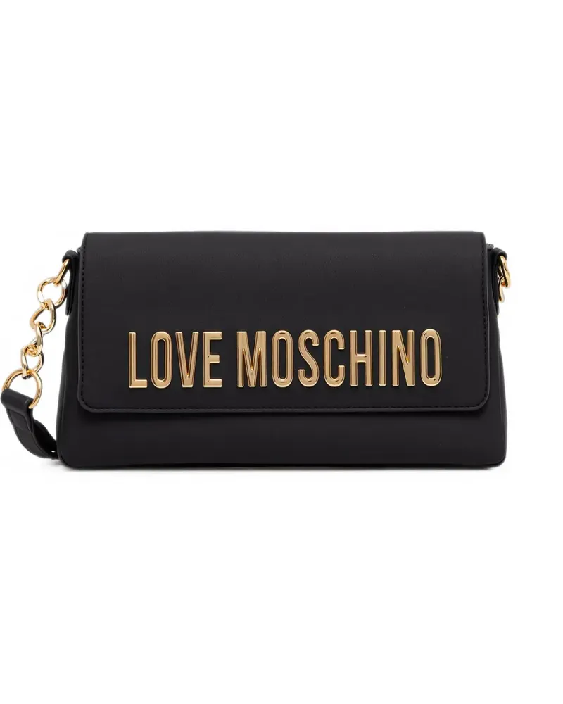 Moschino logo-plaque shoulder bag - Schwarz Schwarz
