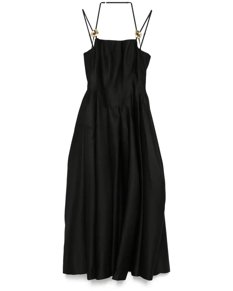 Stine Goya Klassisches Midikleid aus Satin - Schwarz Schwarz