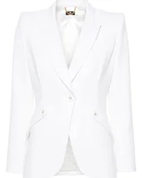 Elisabetta Franchi Einreihiger Blazer aus Krepp Weiß