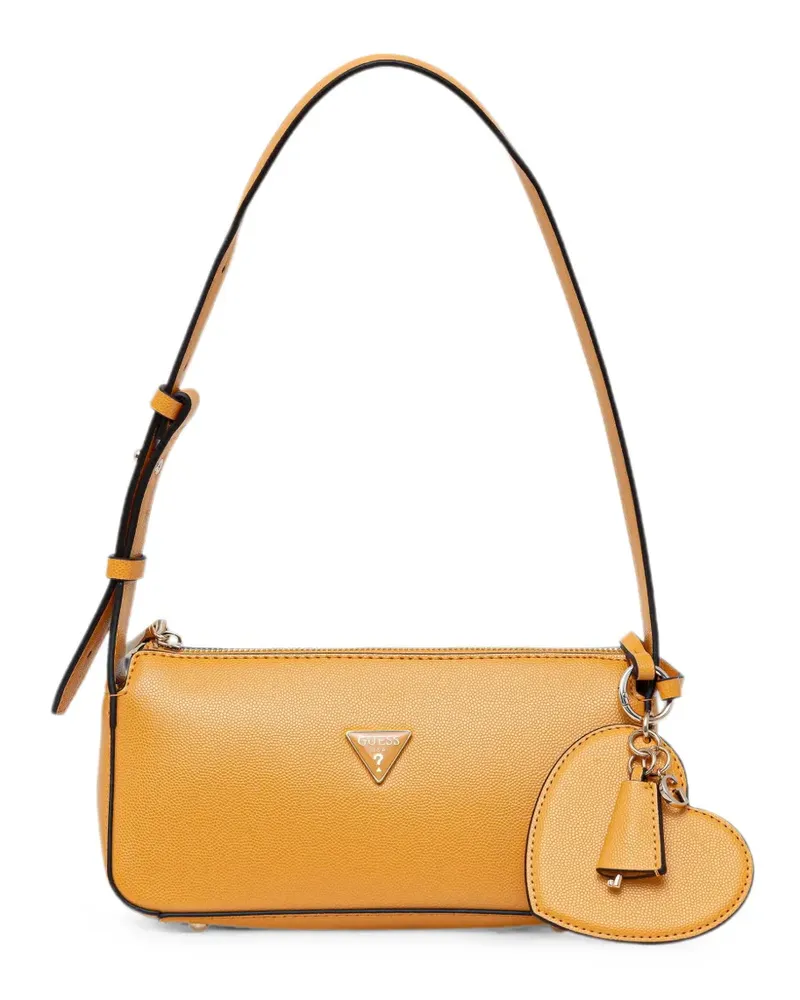 Guess logo-plaque heart-charm shoulder bag - Gelb Gelb
