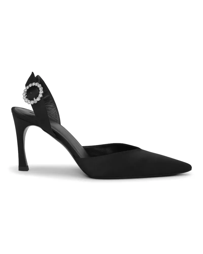 ROTATE Birger Christensen Slingback-Pumps aus Satin - Schwarz Schwarz