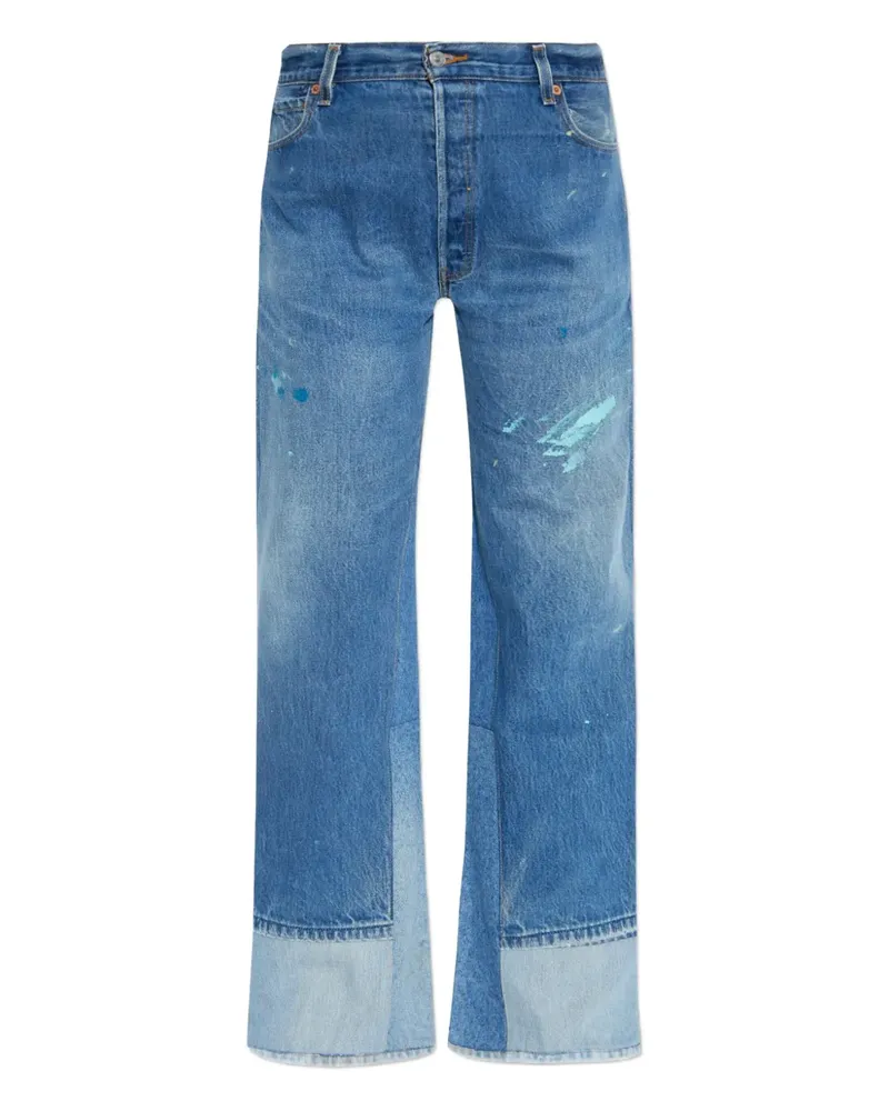 RE/DONE paint-splatter panelled jeans - Blau Blau