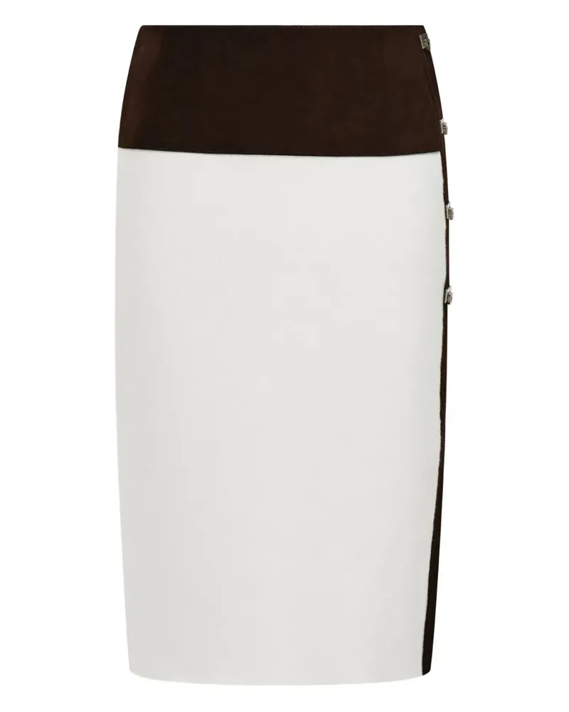 Ferragamo Minirock mit Kontrasteinsatz - Weiß Weiß