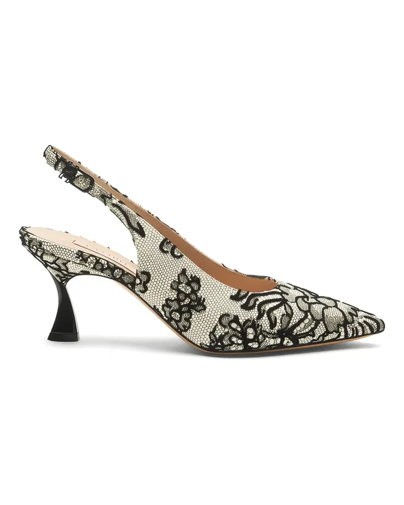 Casadei Pandora Slingback-Pumps mit Blumenspitze - Weiß Weiß