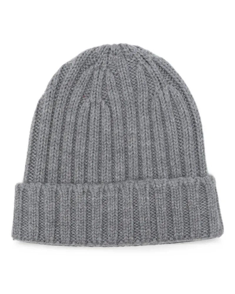 ASPESI Gerippte Beanie - Grau Grau