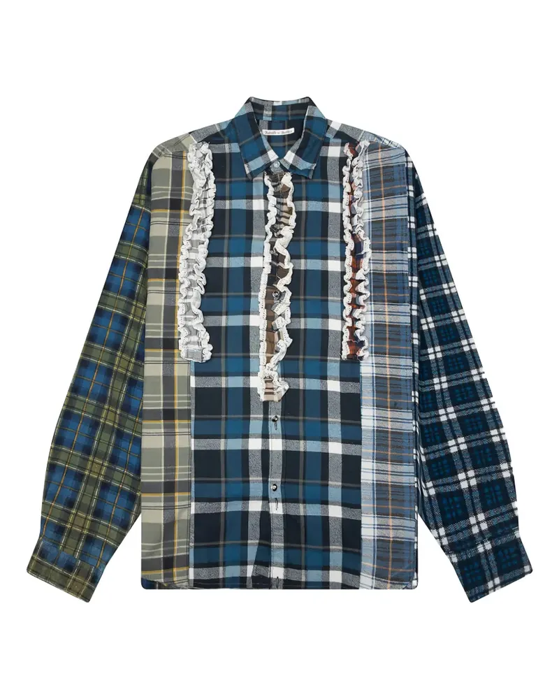 NEEDLES Patchwork-Hemd mit Rüschenbesatz - Blau Blau
