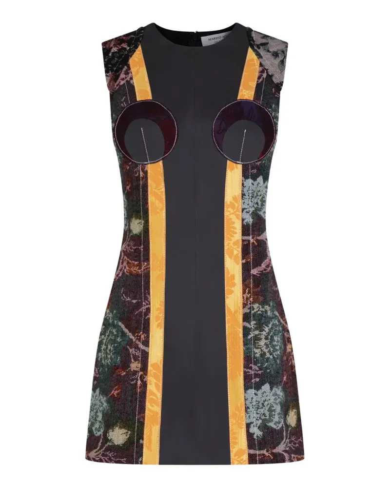 Marine Serre tapestry-panel Moon mini dress - Schwarz Schwarz
