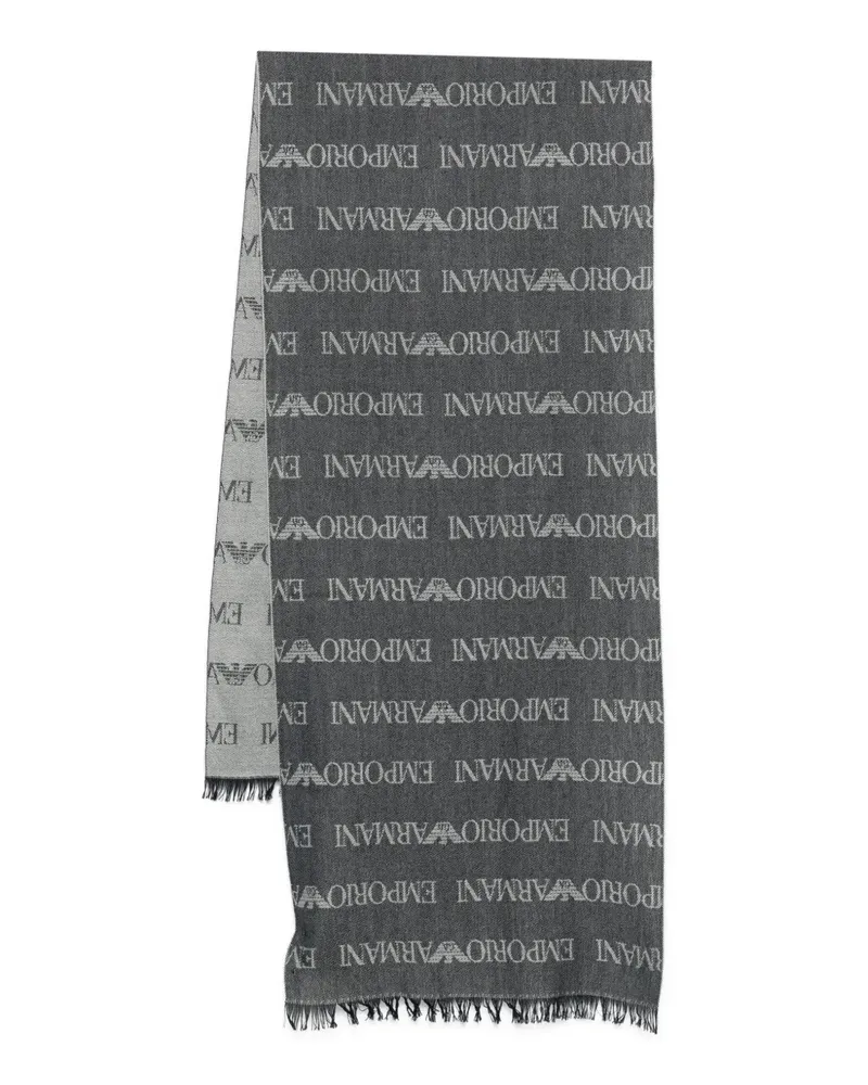 Emporio Armani Schal mit Logo-Muster - Blau Blau