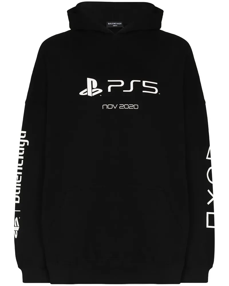 Balenciaga Hoodie mit grafischem Print - Schwarz Schwarz