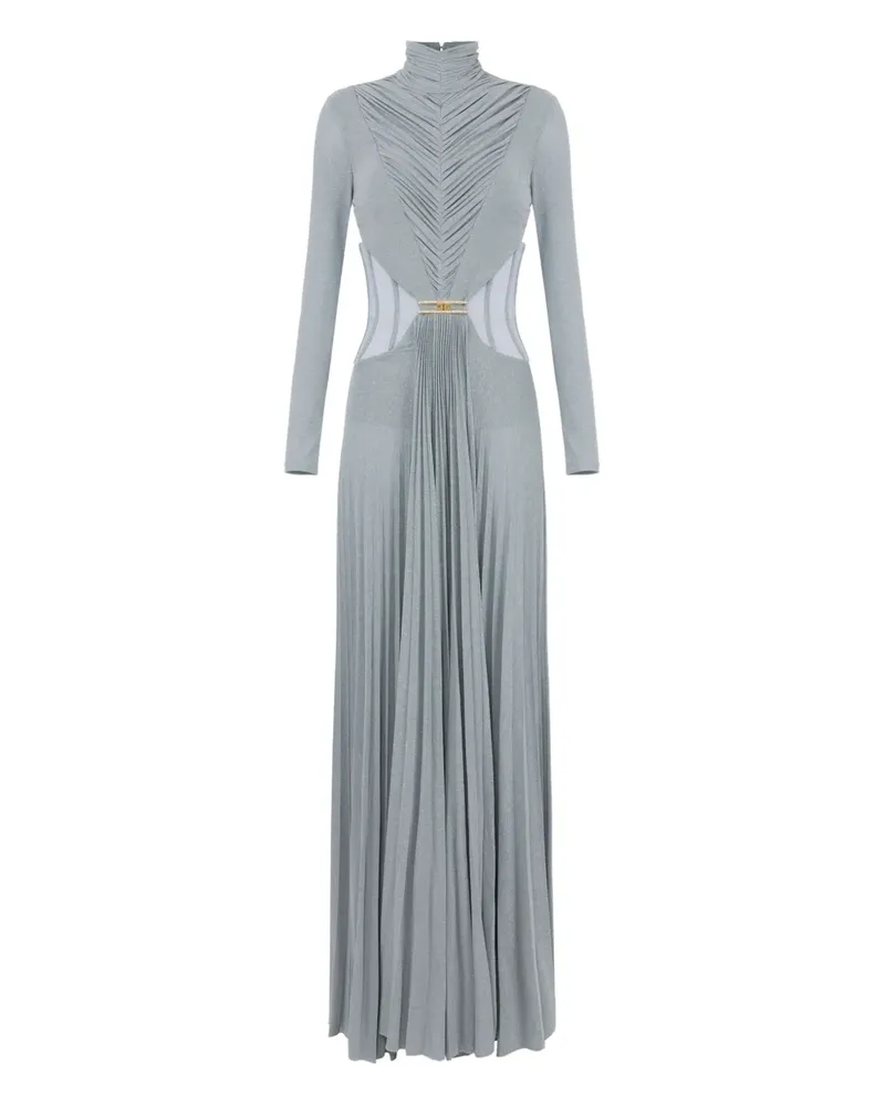 Elisabetta Franchi Kleid mit Stehkragen - Blau Blau
