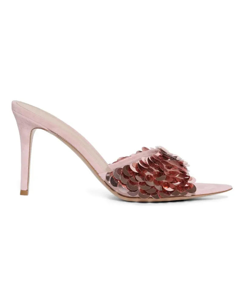 Gianvito Rossi Elle Sandalen aus Wildleder mit Pailletten - Rosa Rosa
