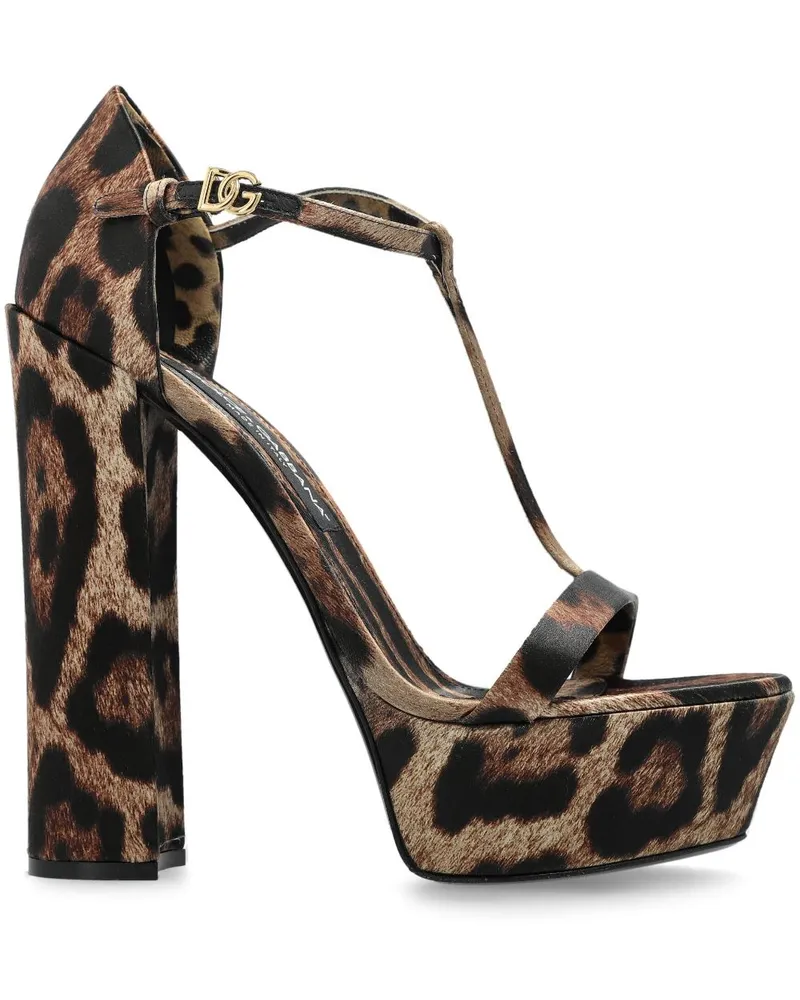 Dolce & Gabbana Sandalen mit Leoparden-Print 105mm - Braun Braun