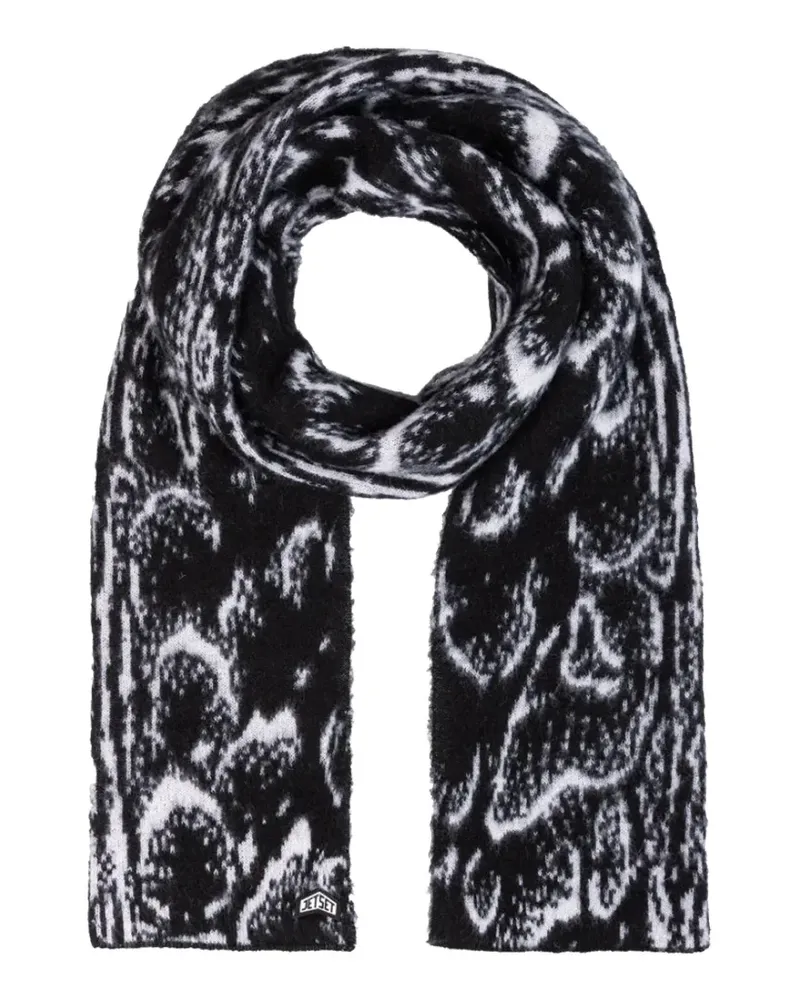 Jet Set Schal mit Schlangenprint - Schwarz Schwarz