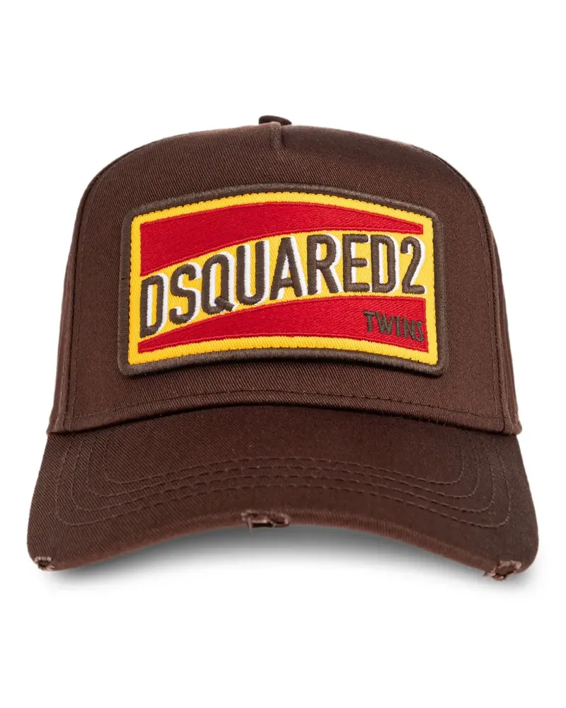 Dsquared2 Baseballkappe im Distressed-Look - Braun Braun