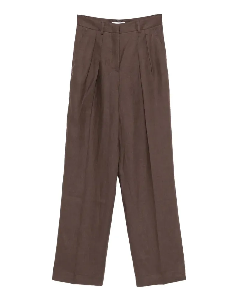 Manuel Ritz pleated-detail trousers - Braun Braun