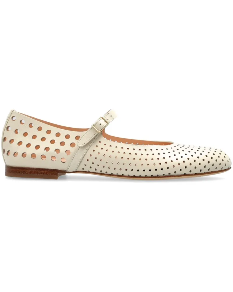 Attilio Giusti Leombruni Ballerinas mit Lochmuster - Weiß Weiß