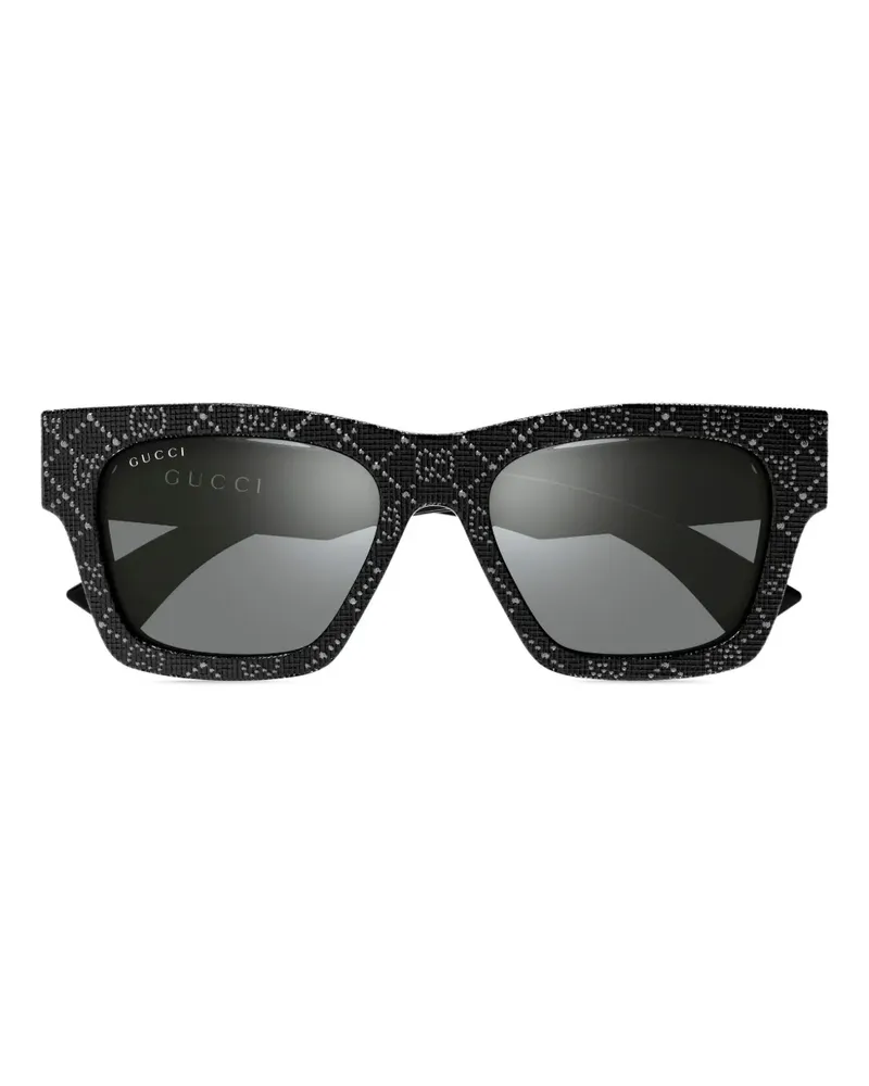 Gucci Sonnenbrille mit eckigem Gestell - Schwarz Schwarz