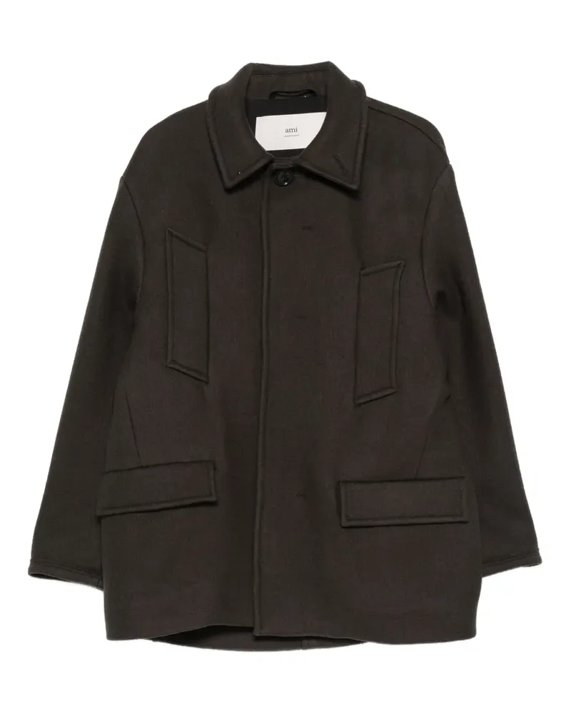 AMI Paris Caban pocket coat - Braun Braun