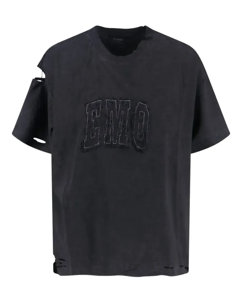 Balenciaga T-Shirt im Destroyed-Look - Schwarz Schwarz