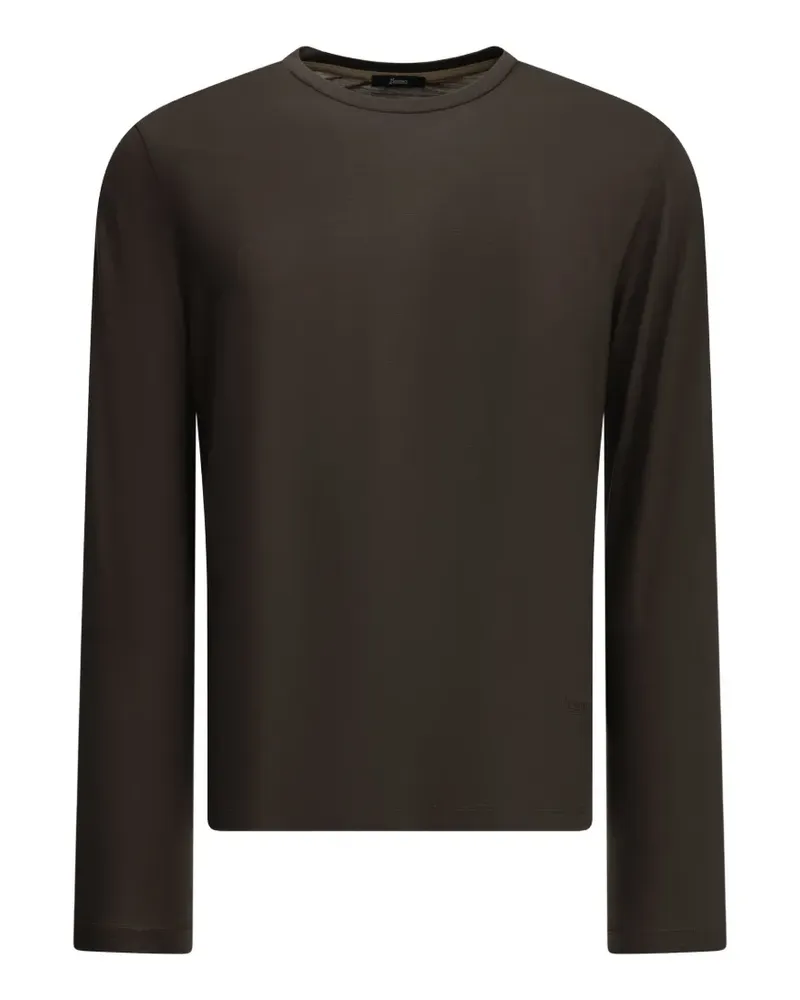 Herno logo-embroidered crew-neck sweater - Braun Braun